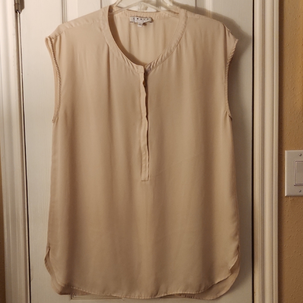 Chaus Tan Sleeveles Blouse